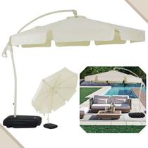 Ombrelone Guarda Sol Lateral Bel Buzios Bege 3mts Gira 360 Ombrelone Guarda Sol Lateral Bel Buzios Bege 3mts Gira 360