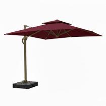 Ombrelone Guarda Sol Premium Aluminio Vinho 3x3m C/ Base de 120L