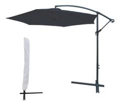 Ombrelone Guarda Sol Suspenso Base Lateral 3,00m Com Capa Cor Azul