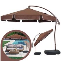 Ombrelone Guarda Sol Suspenso Buzios 3 Metros Bel Marrom Giratório 360 Em Alumínio com Base de Apoio. Ideal para Praia e Piscina Ombrelone Guarda Sol Suspenso Buzios 3 Metros Bel Marrom Giratório 360 Em Alumínio com Base de Apoio. Ideal para Praia e Piscina