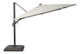 Ombrelone Lateral Retangular Aluminio Bege Com Led E Base Ombrelone Lateral Retangular Aluminio Bege Com Led E Base