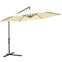 Ombrelone Lateral Suspenso 3M Jardim Piscina Alumínio com Base Manivela Branco Importway IWOS-300BR Ombrelone Lateral Suspenso 3M Jardim Piscina Alumínio com Base Manivela Branco Importway IWOS-300BR