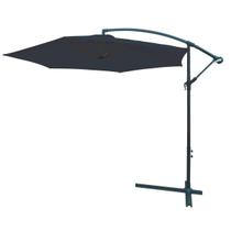 Ombrelone Lateral Suspenso 3M Jardim Piscina Alumínio com Base Manivela Proteção UV Azul -Importway