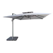 Ombrelone Lateral Trancoso Fratini 300 cm Aluminio Cinza Capa Poliéster Base Lateral HDPE