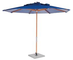 Ombrelone Leblon Azul Marinho em Madeira 2,00 MT (LARG) Base 65x65 cm Central com Tecido Bagun - 44303