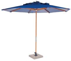 Ombrelone Leblon Azul Marinho em Madeira 2,90 MT (LARG) Base 49x49 cm Central com Tecido Bagun - 44283