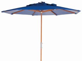 Ombrelone Leblon Azul Marinho em Madeira Central 2,90 MT(LARG) com Tecido Bagun - 43765