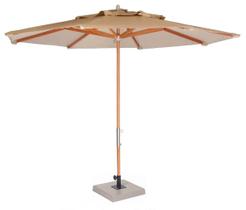 Ombrelone Leblon Creme em Madeira 2,40 MT (LARG) Base 49x49 cm Central com Tecido Bagun - 44274 - Sun House