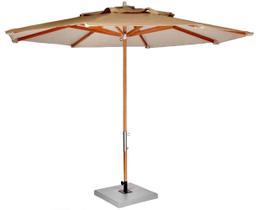 Ombrelone Leblon Creme em Madeira 2,40 MT (LARG) Base 65x65 cm Central com Tecido Bagun - 44322