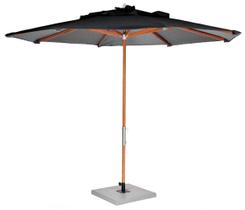 Ombrelone Leblon Preto em Madeira 2,40 MT (LARG) Base 65x65 cm Central com Tecido Bagun - 44323