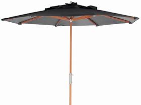 Ombrelone Leblon Preto em Madeira Central 2,90 MT(LARG) com Tecido Bagun - 43770