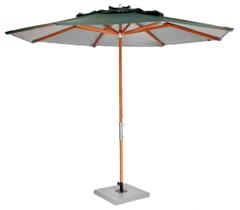 Ombrelone Leblon Verde Militar em Madeira 2,40 MT (LARG) Base 65x65 cm Central com Tecido Bagun - 44324