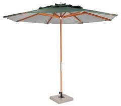 Ombrelone Leblon Verde Militar em Madeira 2,90 MT (LARG) Base 49x49 cm Central com Tecido Bagun - 44301