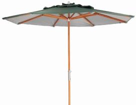 Ombrelone Leblon Verde Militar em Madeira Central 2,40 MT (LARG) com Tecido Bagun - 43763