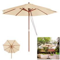 Guarda-sol Mor 2,4m Alumínio Com Manivela - Articulável Para Jardim E Piscina Bege