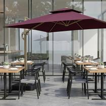 Ombrelone Premium com Base Vinho 3x3m para Restaurante e Bares