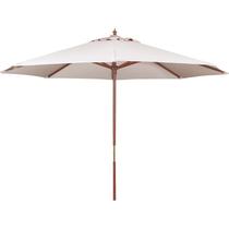 Ombrelone Redondo em Madeira e Poliéster Bege sem Base 2,7 m Tramontina