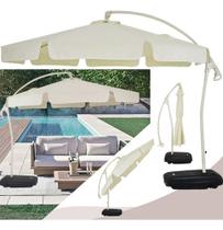 Ombrelone Sombreiro de Luxo BEL Buzios Bege 3 Metros em Alumínio P/ Praia Piscina Deck