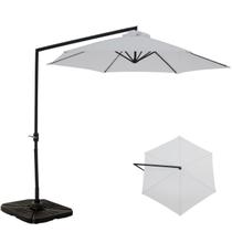 Ombrelone Suspenso 3 Metros Aço Poliéster Jardim Veneza Branco Com Base Plástica 50L - Belfix