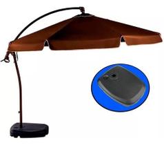 Ombrelone Suspenso 3 Metros Búzios Giratório 360 C/ Base Bel Cor Marrom