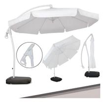 Ombrelone Suspenso Buzios Branco 3m + Base P/ Jardim Piscina