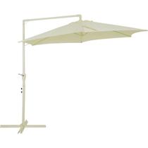 Ombrelone Suspenso Guarda Sol Lateral com Base Bel Veneza 3 Metros Bege Ideal para Piscina, Hotel, Varanda e Jardim