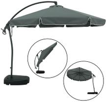 ombrelone Suspento Bel Buzios 3 Metros em Aluminio Lateral Reclinavel Giratorio 360 com Base ABS 50 Litros - Cinza