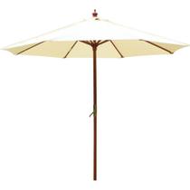 Ombrelone Vertical em Poliéster e Madeira Creme 3m Kala Ombrelone Vertical em Poliéster e Madeira Creme 3m Kala