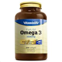 Ômega 3 1000mg Fish Oil EPA DHA 200 Capsulas Vitaminlife