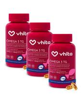 Ômega 3 1000mg TG - Importado e Rico EPA DHA Com Selo IFOS e Vitamina E de 120 cápsulas Vhita 3 unidades Ômega 3 1000mg TG - Importado e Rico EPA DHA Com Selo IFOS e Vitamina E de 120 cápsulas Vhita 3 unidades