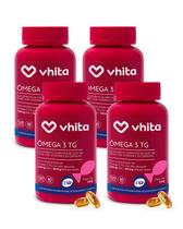 Ômega 3 1000mg TG Importado e Rico EPA DHA Com Selo IFOS e Vitamina E de 120 cápsulas Vhita 4 unidades Ômega 3 1000mg TG Importado e Rico EPA DHA Com Selo IFOS e Vitamina E de 120 cápsulas Vhita 4 unidades