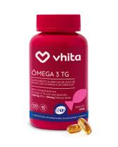 Ômega 3 1000mg TG - Importado e Rico EPA DHA Com Selo IFOS e Vitamina E de 120 cápsulas Vhita