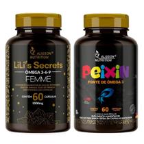 Omega 3 6 9 Mulher + Omega Kids Infantil Peixinhos 60+60cáps - Alisson Nutrition