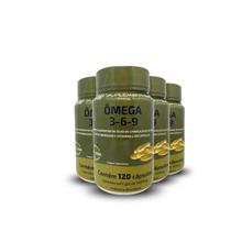 Omega 3 6 9 peixe borragem E linhaça hf suplements 4x120CAPS