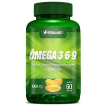 Ômega 3, 6 e 9 Linhaça, Prímula E Borragem + Vitamina E - 60 Cápsulas - Herbamed Ômega 3, 6 e 9 Linhaça, Prímula E Borragem + Vitamina E - 60 Cápsulas - Herbamed