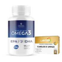 Ômega 3 - 660EPA 440DHA IFOS (120 Capsulas) Central Nutrition + Cabelos e Unhas - 30 Cáps - Lavitan