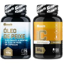 Omega 3 75 Caps + Vitamina C 120 Caps Growth Supplements