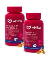 Ômega 3 DHA 1000mg Com Vitamina E Rico Em DHA - Tecnologia TG e Selo IFOS 60 cápsulas Vhita 2 unidades Ômega 3 DHA 1000mg Com Vitamina E Rico Em DHA - Tecnologia TG e Selo IFOS 60 cápsulas Vhita 2 unidades
