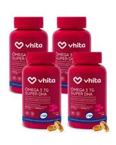 Ômega 3 DHA 1000mg Com Vitamina E Rico Em DHA - Tecnologia TG e Selo IFOS 60 cápsulas Vhita 4 unidades Ômega 3 DHA 1000mg Com Vitamina E Rico Em DHA - Tecnologia TG e Selo IFOS 60 cápsulas Vhita 4 unidades