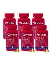 Ômega 3 DHA 1000mg Com Vitamina E Rico Em DHA - Tecnologia TG e Selo IFOS 60 cápsulas Vhita 6 unidades Ômega 3 DHA 1000mg Com Vitamina E Rico Em DHA - Tecnologia TG e Selo IFOS 60 cápsulas Vhita 6 unidades