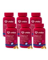 Ômega 3 DHA 1000mg Com Vitamina E Rico Em DHA - Tecnologia TG e Selo IFOS 60 cápsulas Vhita 6 unidades