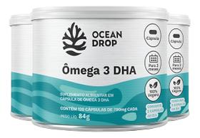 Ômega 3 DHA Vegano Ocean Drop 120 Cápsulas Suplemento Algas Ômega 3 DHA Vegano Ocean Drop 120 Cápsulas Suplemento Algas