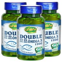 Ômega 3 Double 60 Cápsulas de 1200mg Kit com 3 Ômega 3 Double 60 Cápsulas de 1200mg Kit com 3