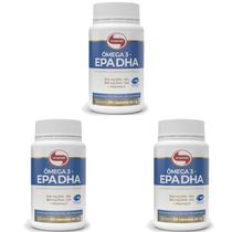 Ômega 3 EPA DHA 60 cápsulas Vitafor - 3 unidades - Vitamina E