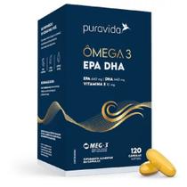 Omega 3 EPA/DHA (EPA 660 mg e DHA 440 mg e Vitamina E de 10 mg) com 120 cápsulas-Pura Vida