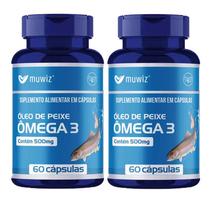 Ômega 3 epa dha óleo de peixe vitamina omega 3 60 caps muwiz kit 2