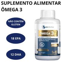 Ômega 3 EPA DHA Suplemento Alimentar Frasco Com 60 Cápsulas!