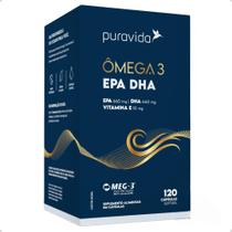 Ômega 3 EPA DHA Vitamina E 120 Cápsulas Pura Vida Ômega 3 EPA DHA Vitamina E 120 Cápsulas Pura Vida
