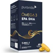 Omega 3 - EPA + DHA + Vitamina E - 60 Capsulas - Pura Vida - Pura Vida