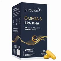Ômega 3 EPA DHA Vitamina E 60 Cápsulas Pura Vida Ômega 3 EPA DHA Vitamina E 60 Cápsulas Pura Vida